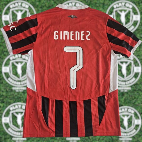 Men's AC Milan Home 24/25 Fan Version Santi Gimenez Jersey Large - Picture 2 of 3